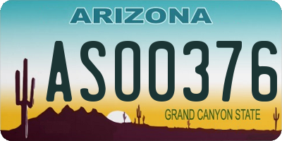AZ license plate ASO0376