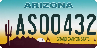 AZ license plate ASO0432