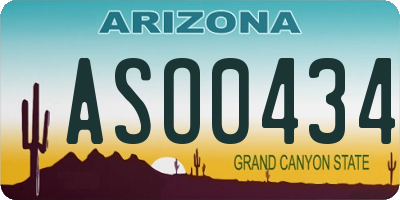 AZ license plate ASO0434