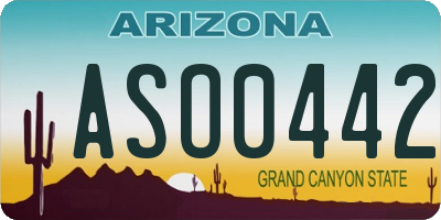 AZ license plate ASO0442