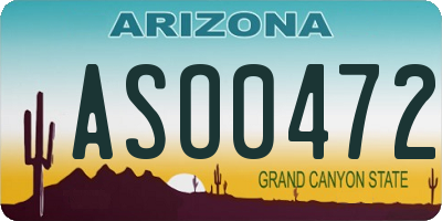 AZ license plate ASO0472