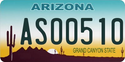 AZ license plate ASO0510
