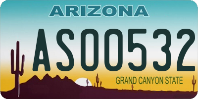AZ license plate ASO0532