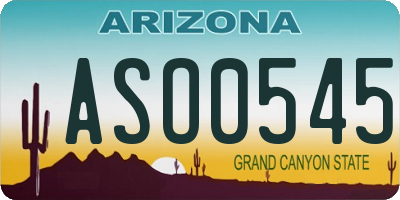 AZ license plate ASO0545