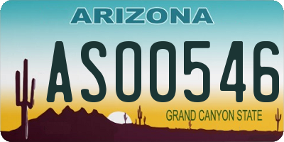 AZ license plate ASO0546