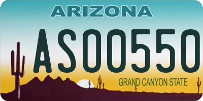 AZ license plate ASO0550