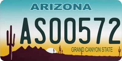 AZ license plate ASO0572