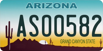 AZ license plate ASO0582