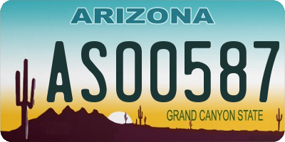AZ license plate ASO0587