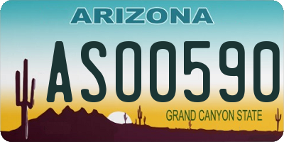 AZ license plate ASO0590