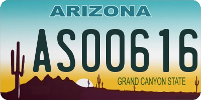 AZ license plate ASO0616