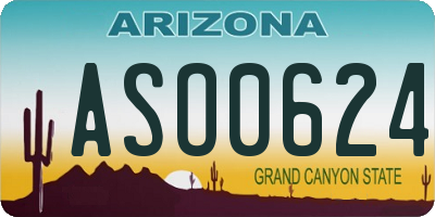 AZ license plate ASO0624