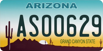 AZ license plate ASO0629