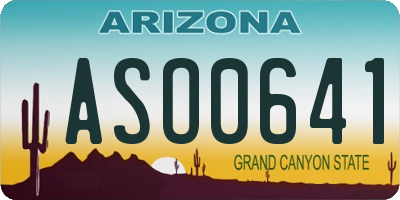 AZ license plate ASO0641