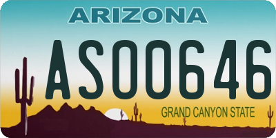 AZ license plate ASO0646