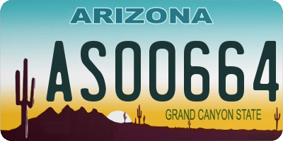 AZ license plate ASO0664
