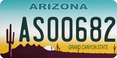 AZ license plate ASO0682