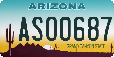 AZ license plate ASO0687