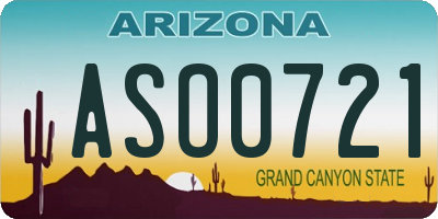 AZ license plate ASO0721