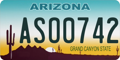 AZ license plate ASO0742