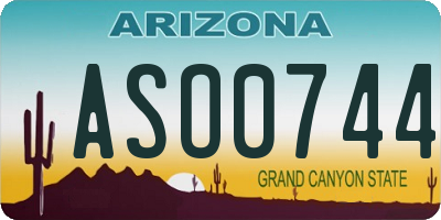 AZ license plate ASO0744