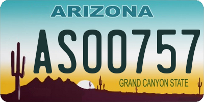 AZ license plate ASO0757