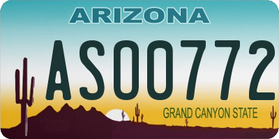AZ license plate ASO0772