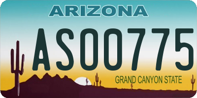 AZ license plate ASO0775