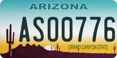 AZ license plate ASO0776
