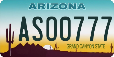 AZ license plate ASO0777