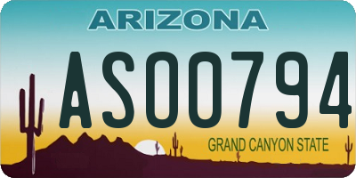 AZ license plate ASO0794