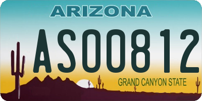AZ license plate ASO0812