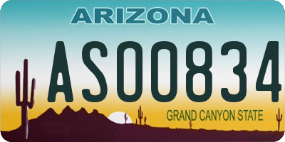 AZ license plate ASO0834