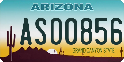 AZ license plate ASO0856