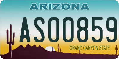 AZ license plate ASO0859