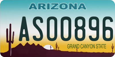 AZ license plate ASO0896