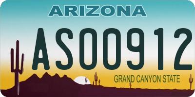 AZ license plate ASO0912