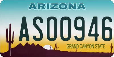 AZ license plate ASO0946
