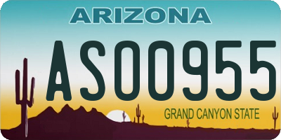AZ license plate ASO0955