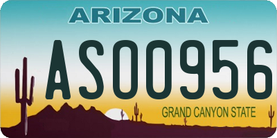 AZ license plate ASO0956