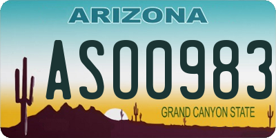 AZ license plate ASO0983