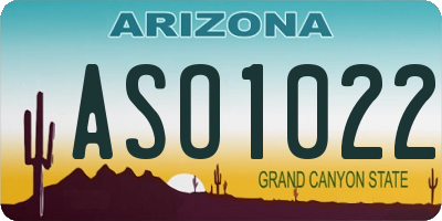 AZ license plate ASO1022