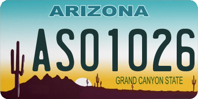 AZ license plate ASO1026