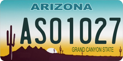AZ license plate ASO1027