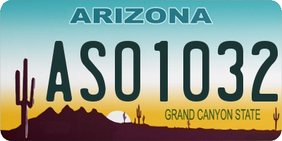 AZ license plate ASO1032