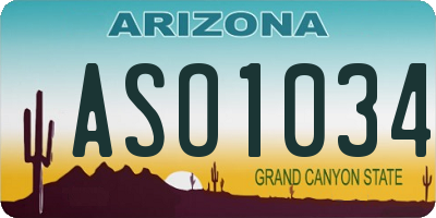 AZ license plate ASO1034