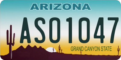 AZ license plate ASO1047
