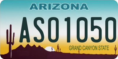 AZ license plate ASO1050
