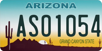 AZ license plate ASO1054