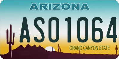 AZ license plate ASO1064